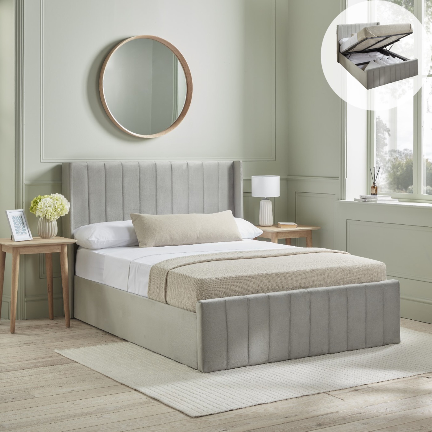 Elisa Ottoman Storage Bed - Optional Mattress