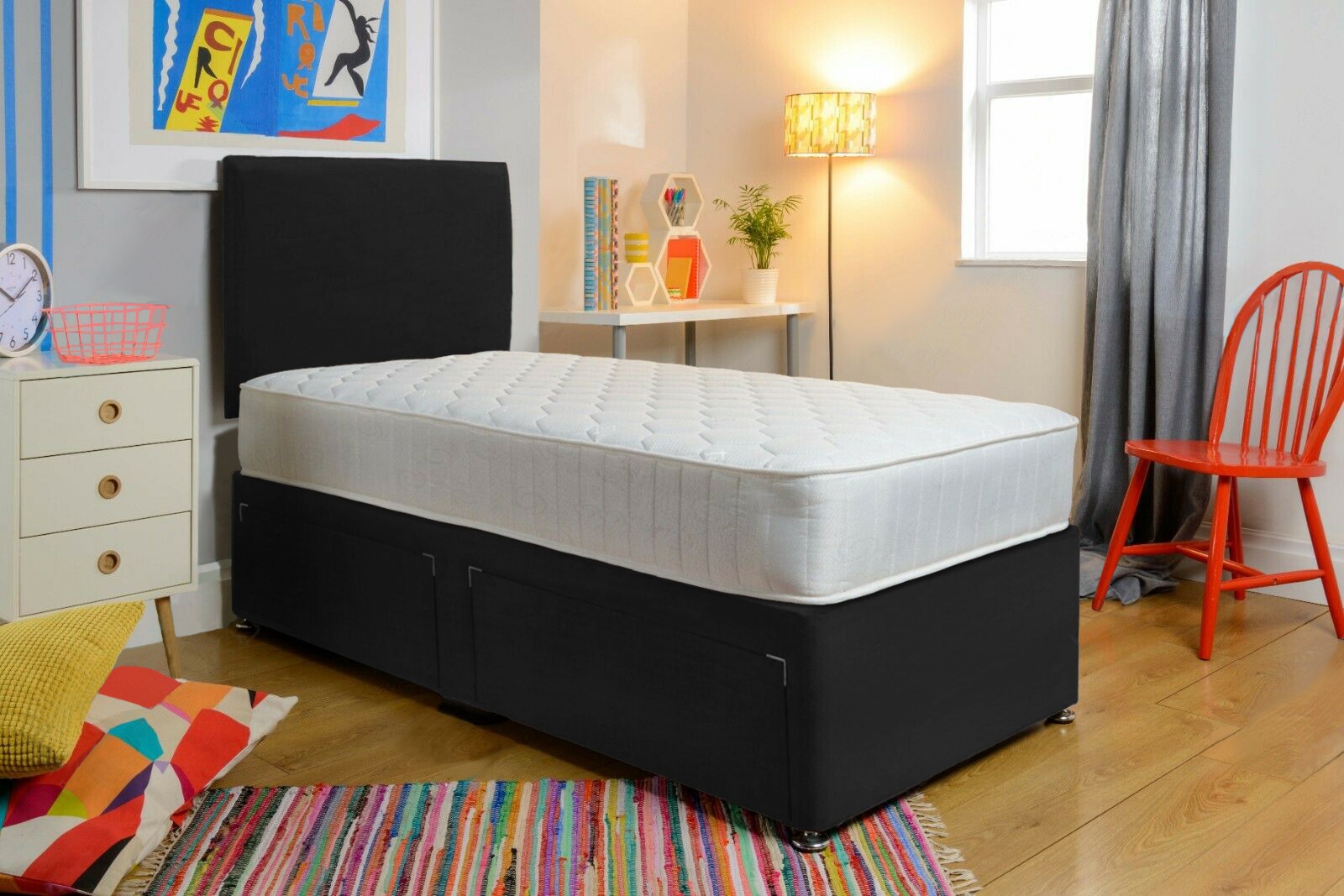 Classic Kids Single Divan Set with Headboard & Mattress