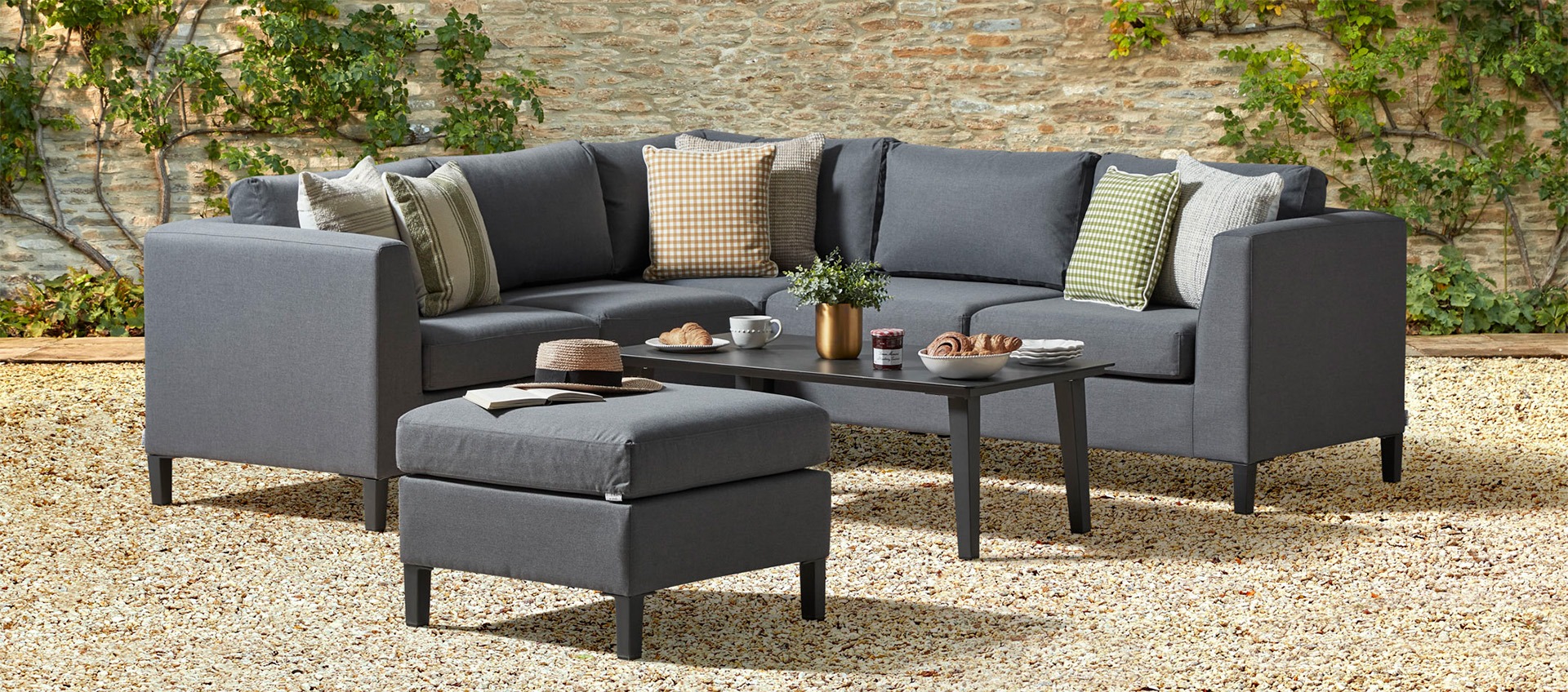 Birkin 1A - Corner Sofa with Coffee Table and Pouf