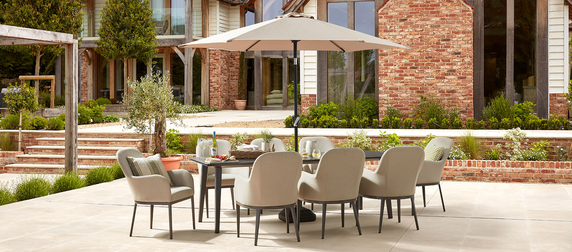 Birkin 8S - 8 Seat Dining Set - Greige