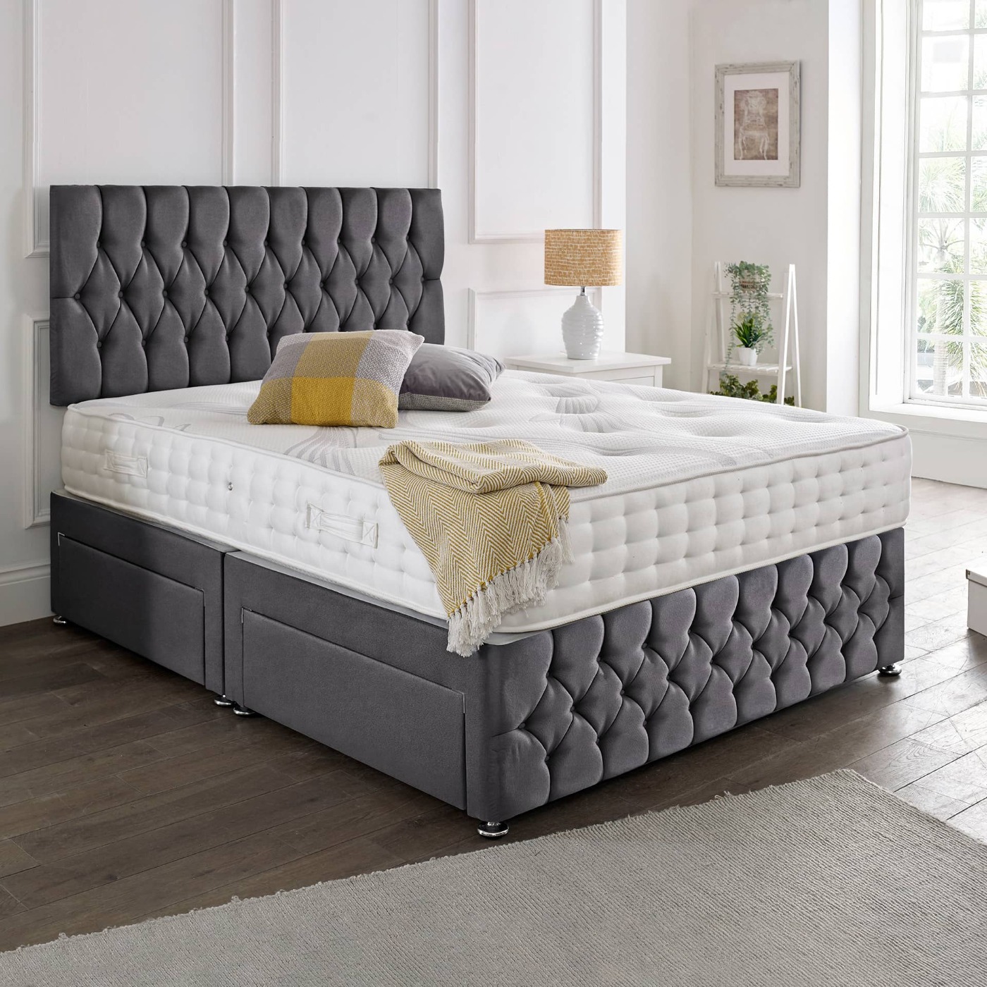 Beirut Matching Headboard & Footboard Divan Set - Choice of Mattress and Optional Storage