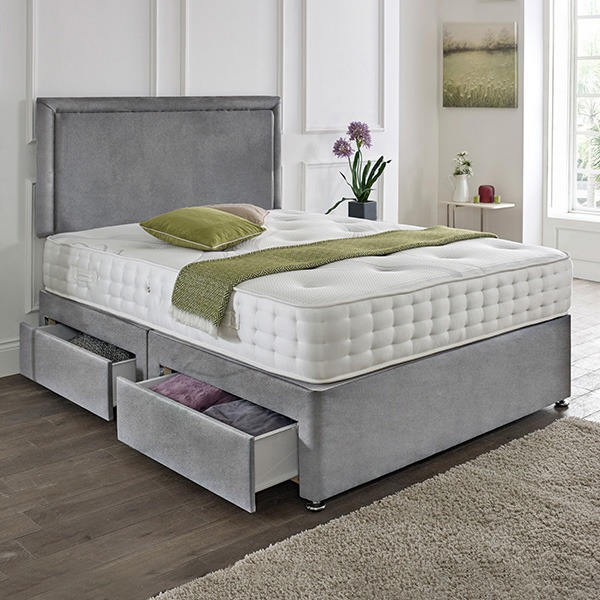 Seoul Headboard Divan Set - Choice of Mattress & Optional Storage
