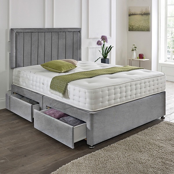 Cairo Headboard Divan Set – Choice of Mattress & Optional Storage