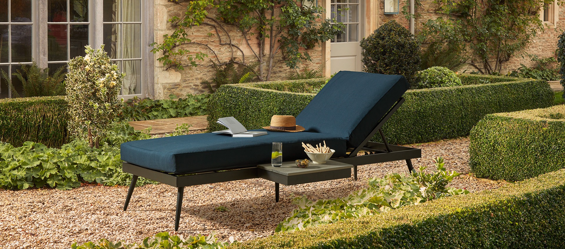 Ellis Sun Lounger - Navy
