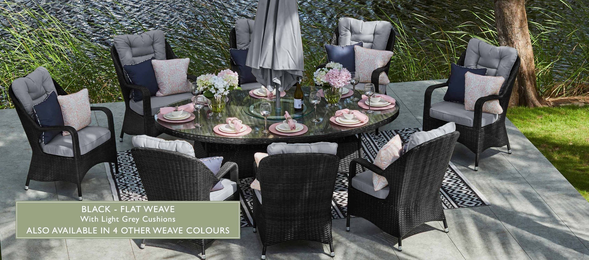 Eton 8 Seat Oval Dining Set