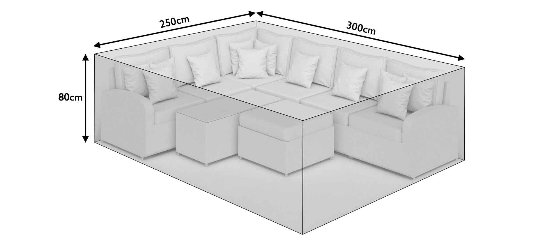 Extended Corner Sofa and Rectangle Dining Cover