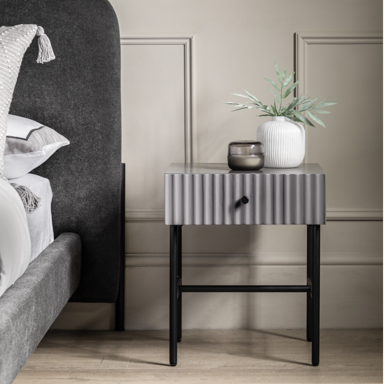 Arabella Bedside Table - Grey