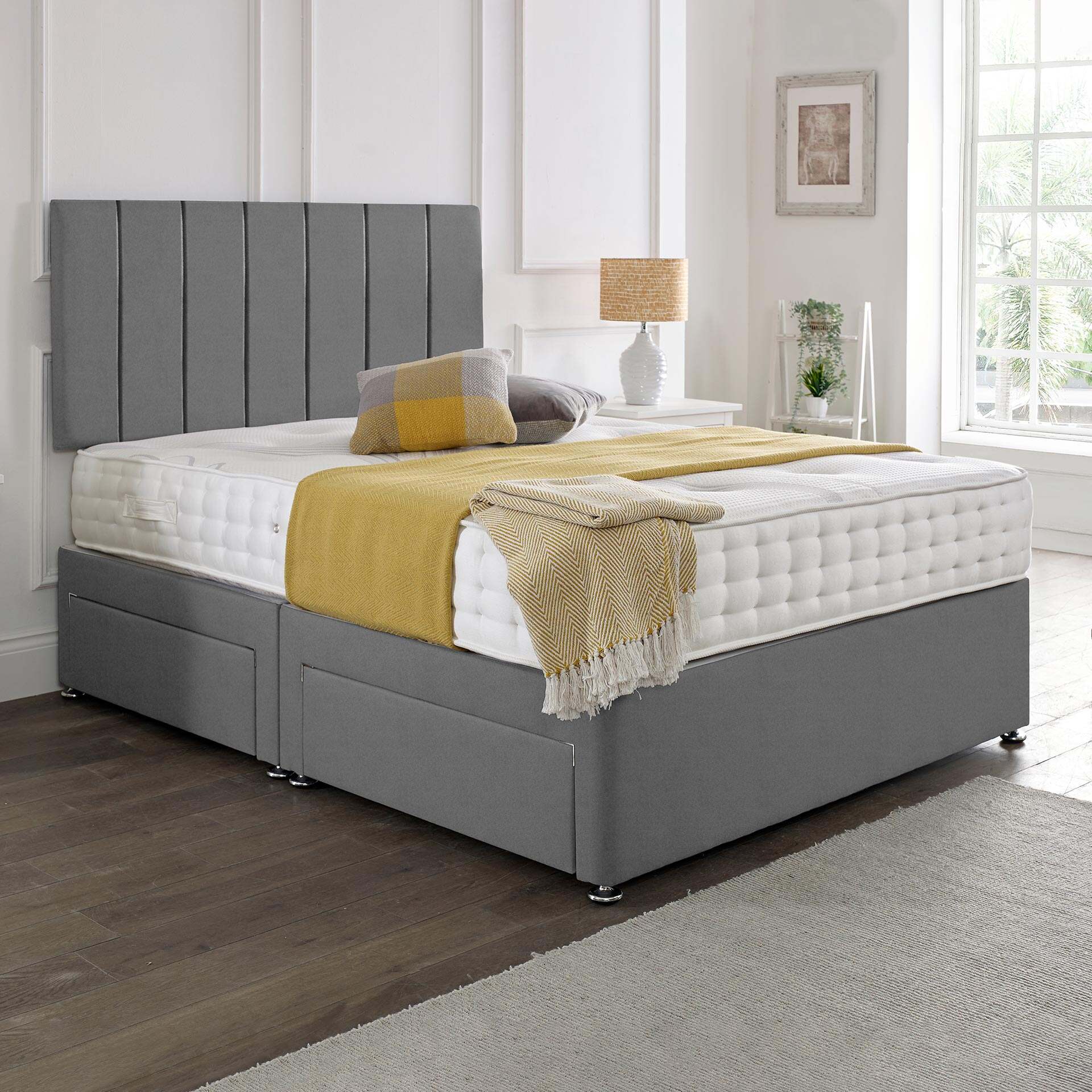 Oslo Headboard Divan Set - Choice of Mattress & Optional Storage