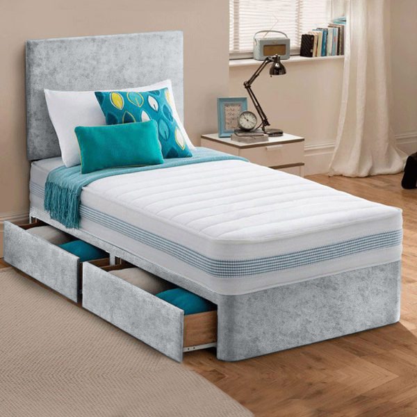 Single Divan Bed Set - Choice of Mattress & Optional Storage