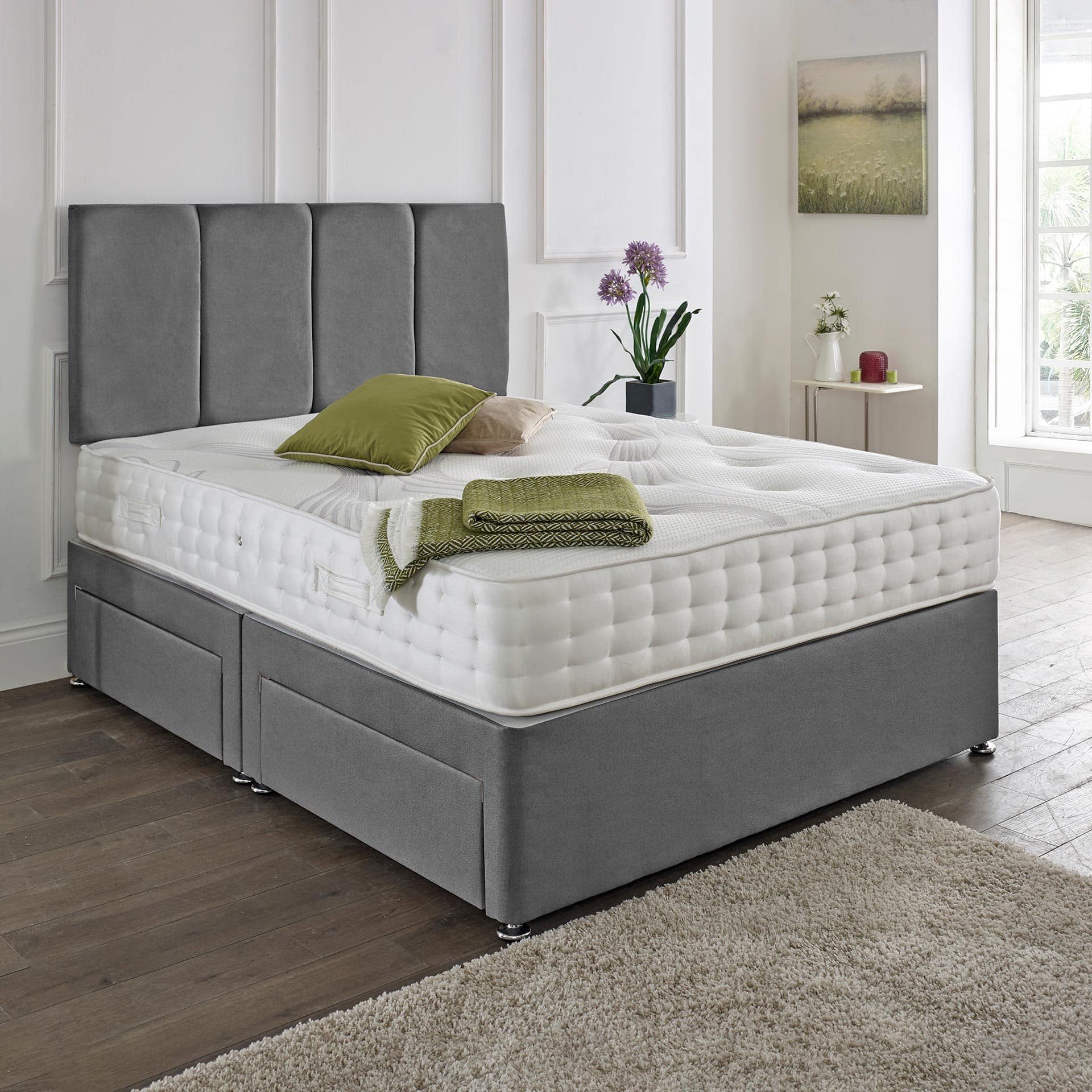 Zanzibar headboard Divan Set - Choice of Mattress & Optional Storage