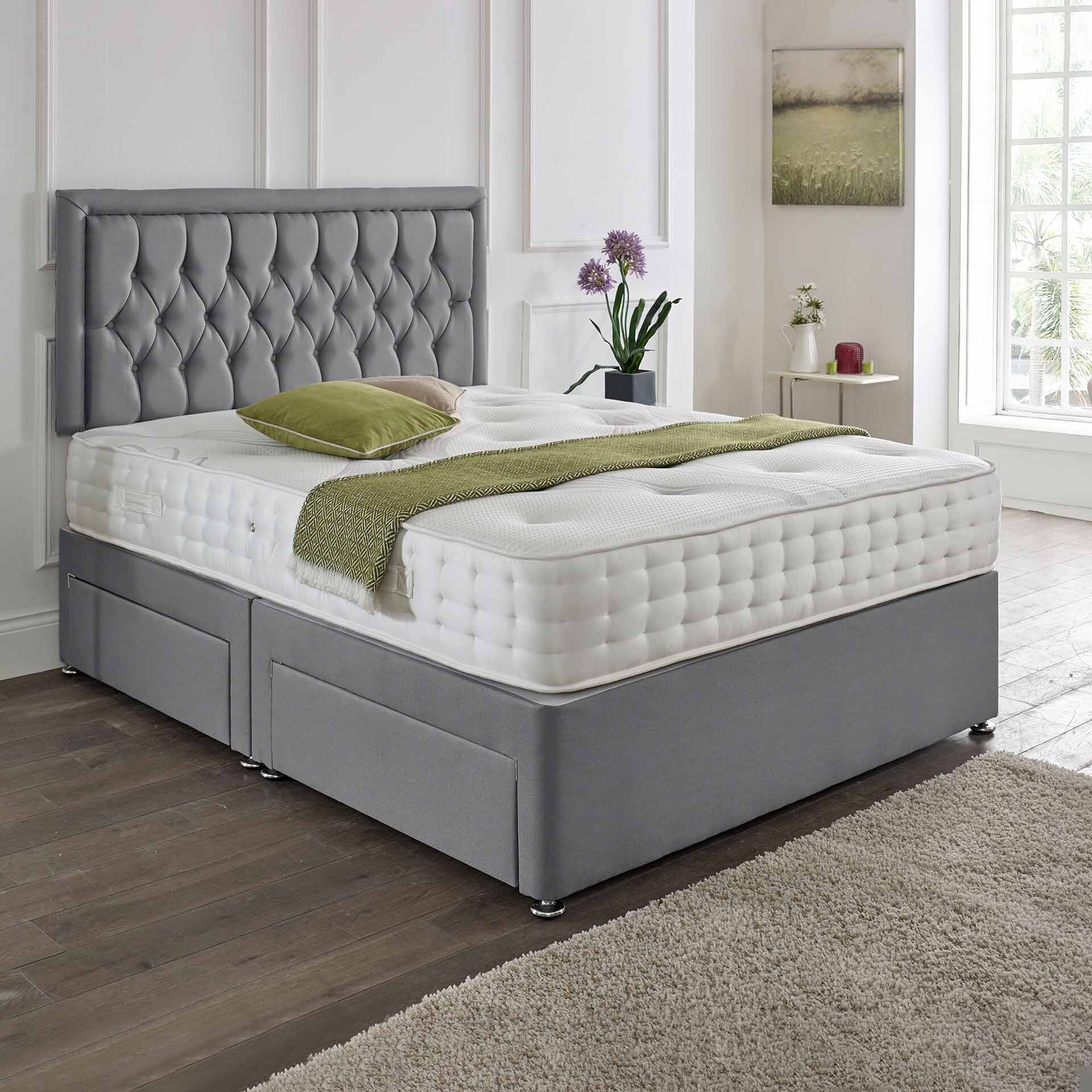 Lisbon Headboard Divan Set - Choice of Mattress & Optional Storage