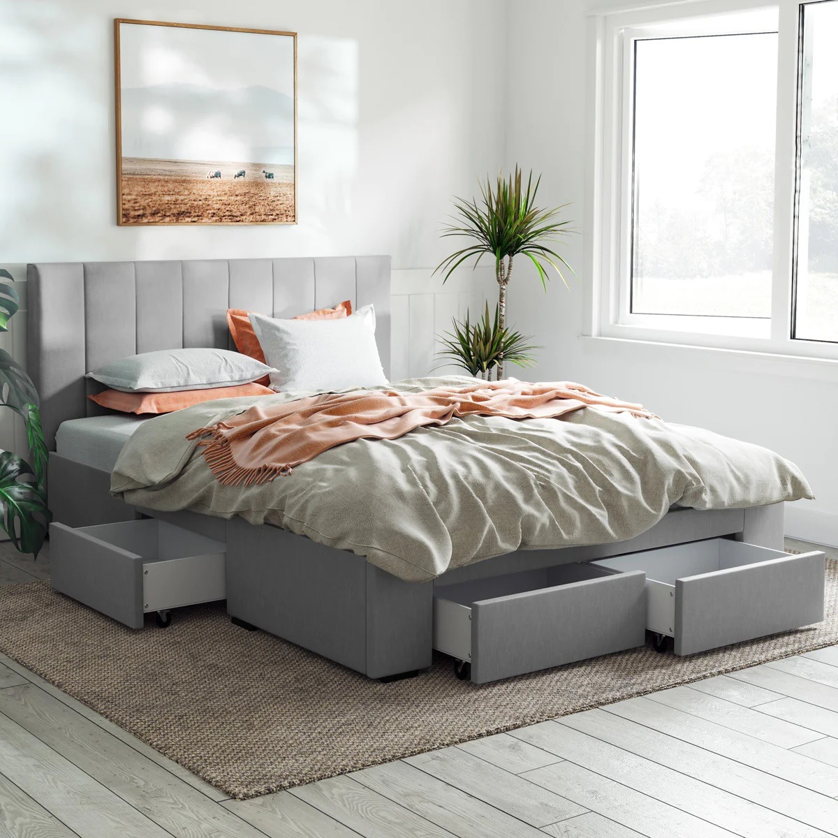 Orion Four Drawer Storage Bed - Optional Mattress