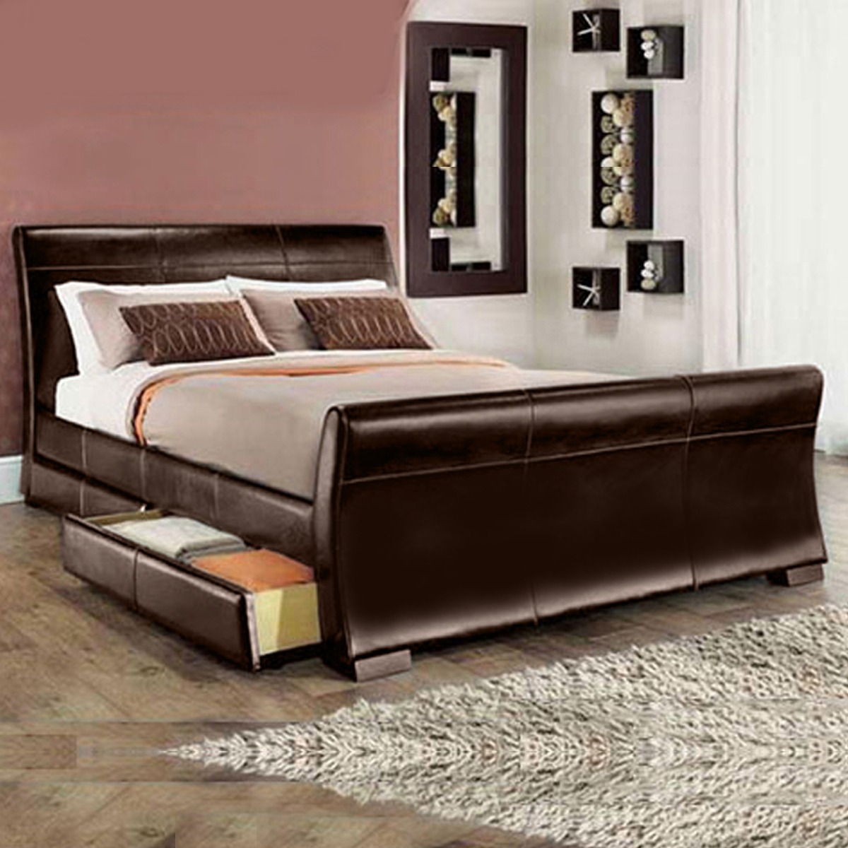 Leesa Four Drawer Storage Bed - Optional Mattress