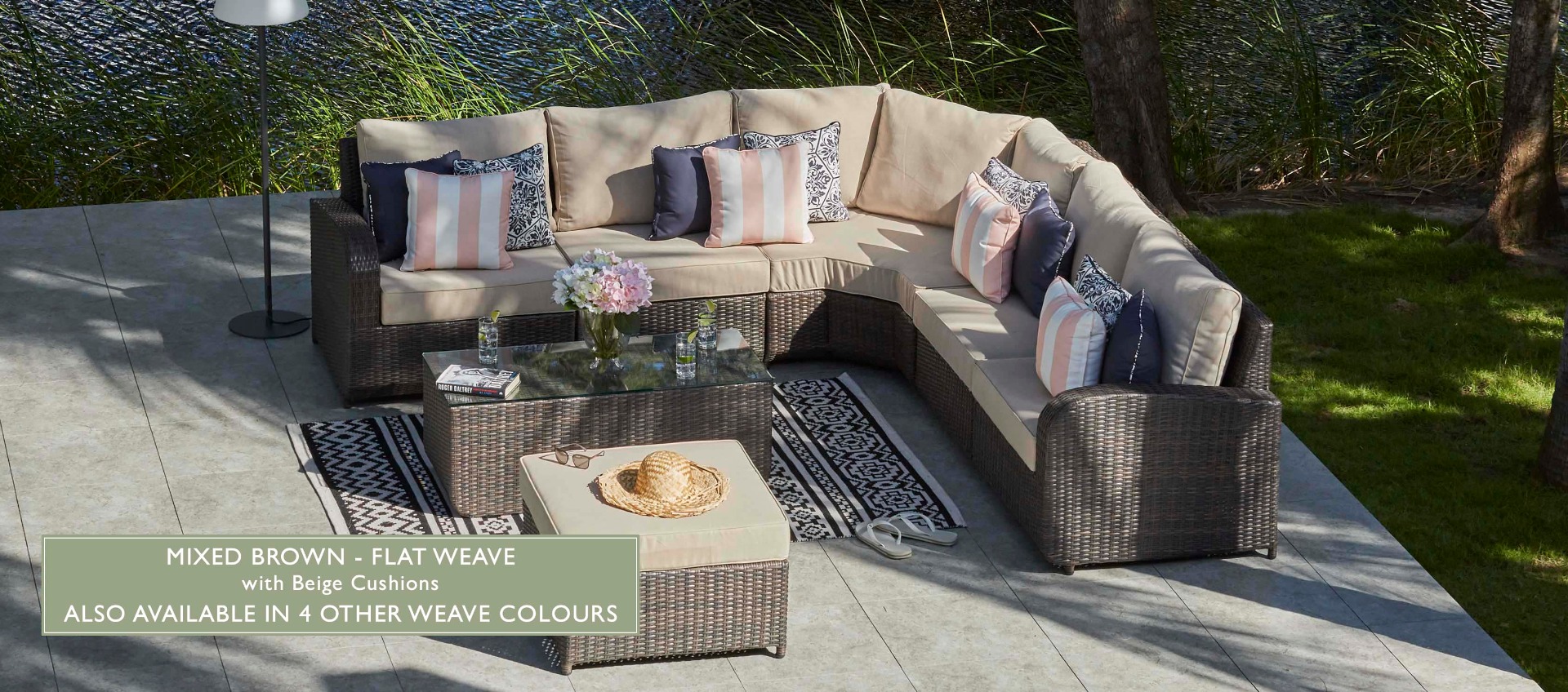 Ledbury 3A - Angled Corner Sofa with Coffee Table and Pouf
