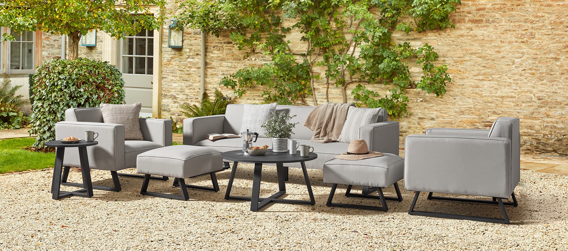 Mason 11C - 3 Seat Sofa & Armchairs Set with Footstools