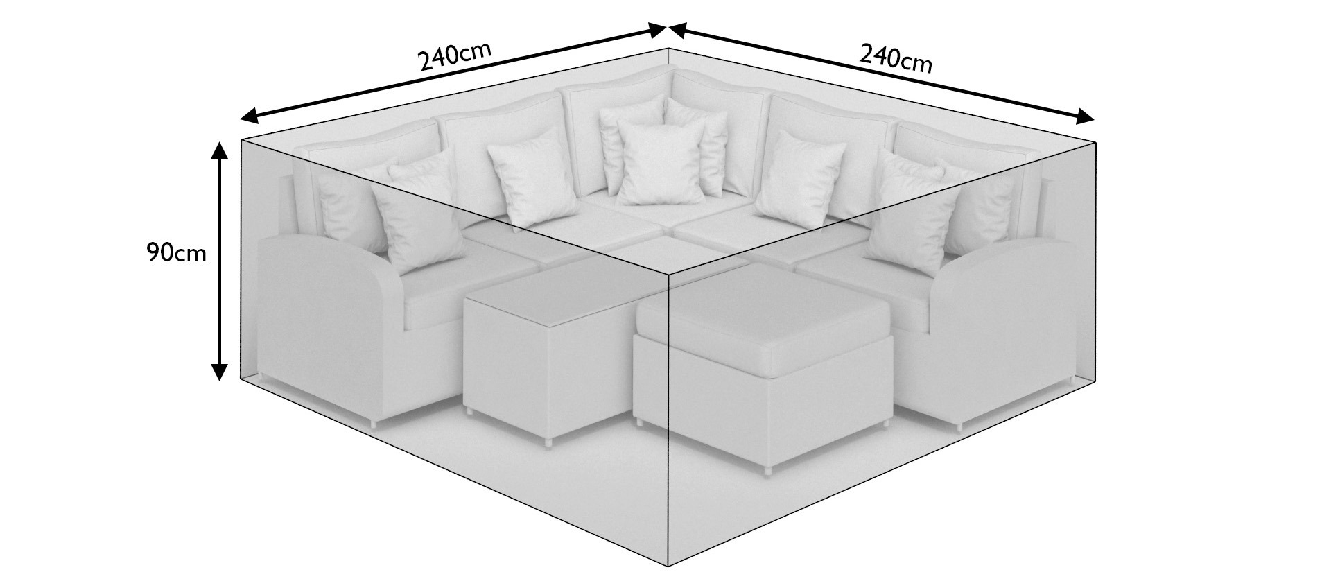 Standard Corner Sofa and Square Dining Cover