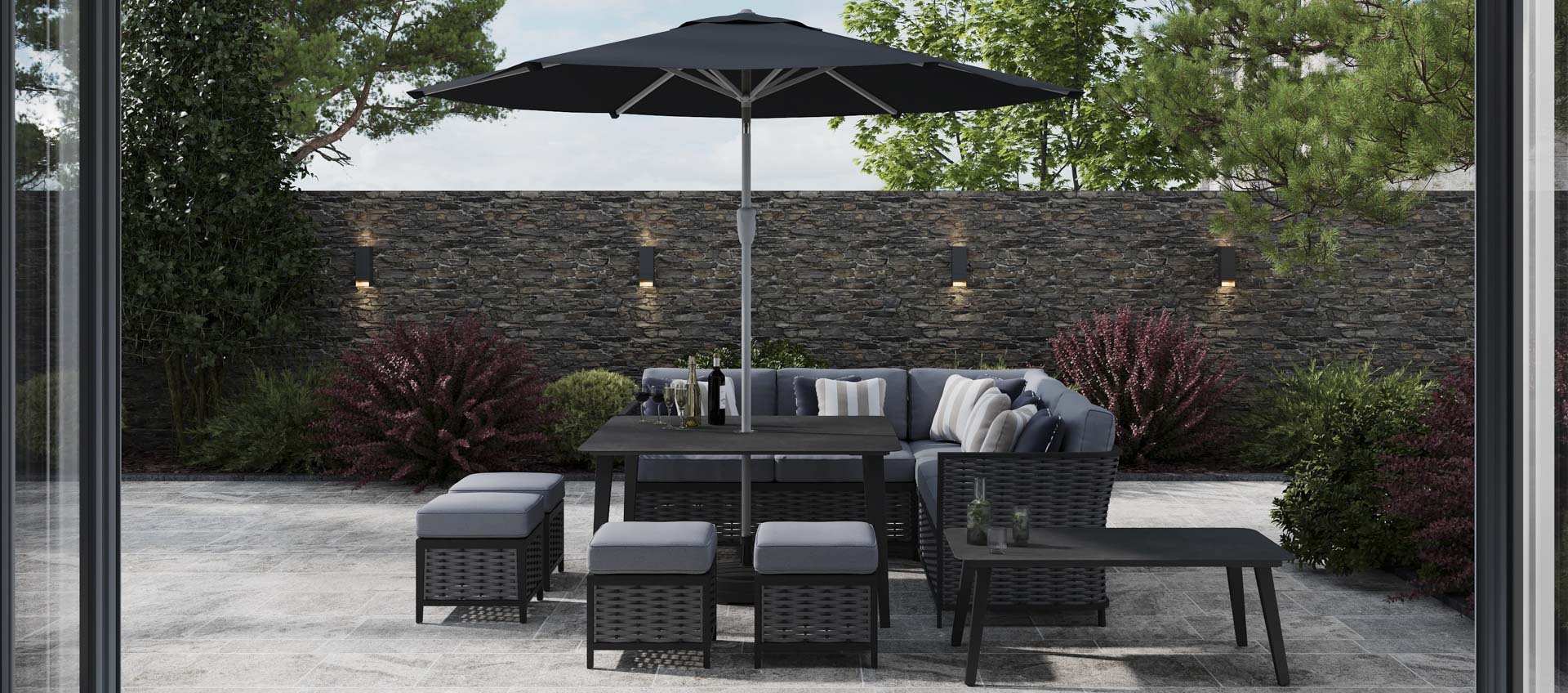 Talia 1D - Corner Sofa with Dining Table
