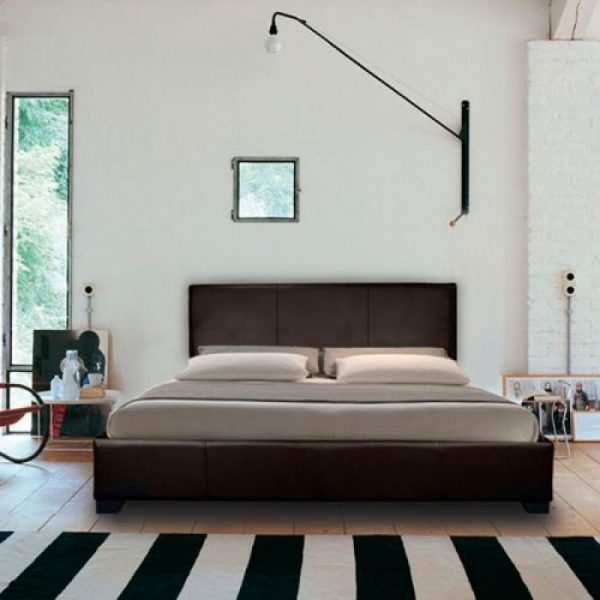 Chanel Modern Designer Leather Bed, Wood And Leather King Bed Frame