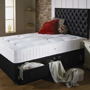 Chesterfield Divan Bed with Spring Memory Foam Mattress-0