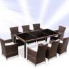 Rattan Dining Table And 8 Chairs Set – Brown or Black-0