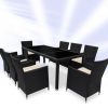 Rattan Dining Table And 8 Chairs Set – Brown or Black-1278