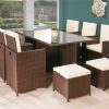 11PC Cube Rattan Garden Furniture – Brown or Black-1250