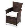Rattan Dining Table And 4 Chairs Set – Brown or Black -1261