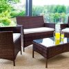 4PC Rattan Garden Furniture Set – Black or Brown-1227