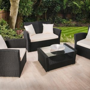 4PC Premium Rattan Sofa, Chair and Table Dining Set -0