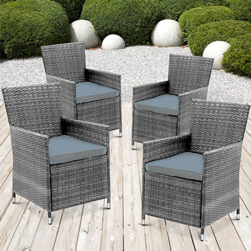 Grey wicker garden chair sale