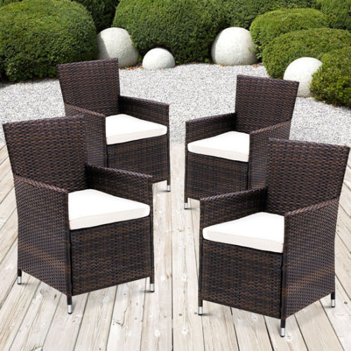 Rattan Garden Chairs Brown-0