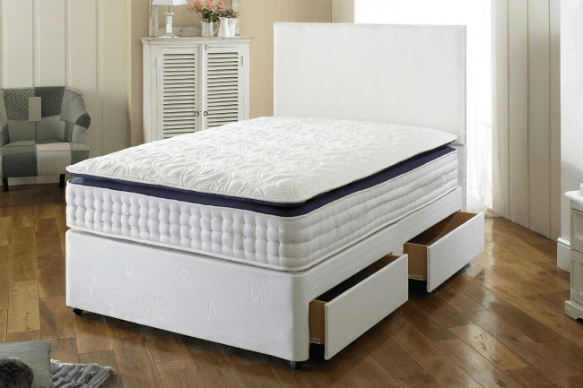 Divan Bed With 2000 Pocket Spring Memory Foam Mattress Uk 6372