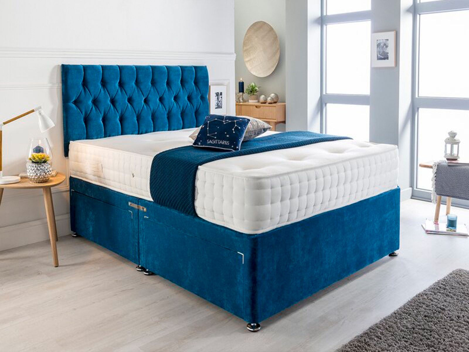 Beds.co.uk Plush Divan Set with Matching Headboard & Choice of Mattress ...