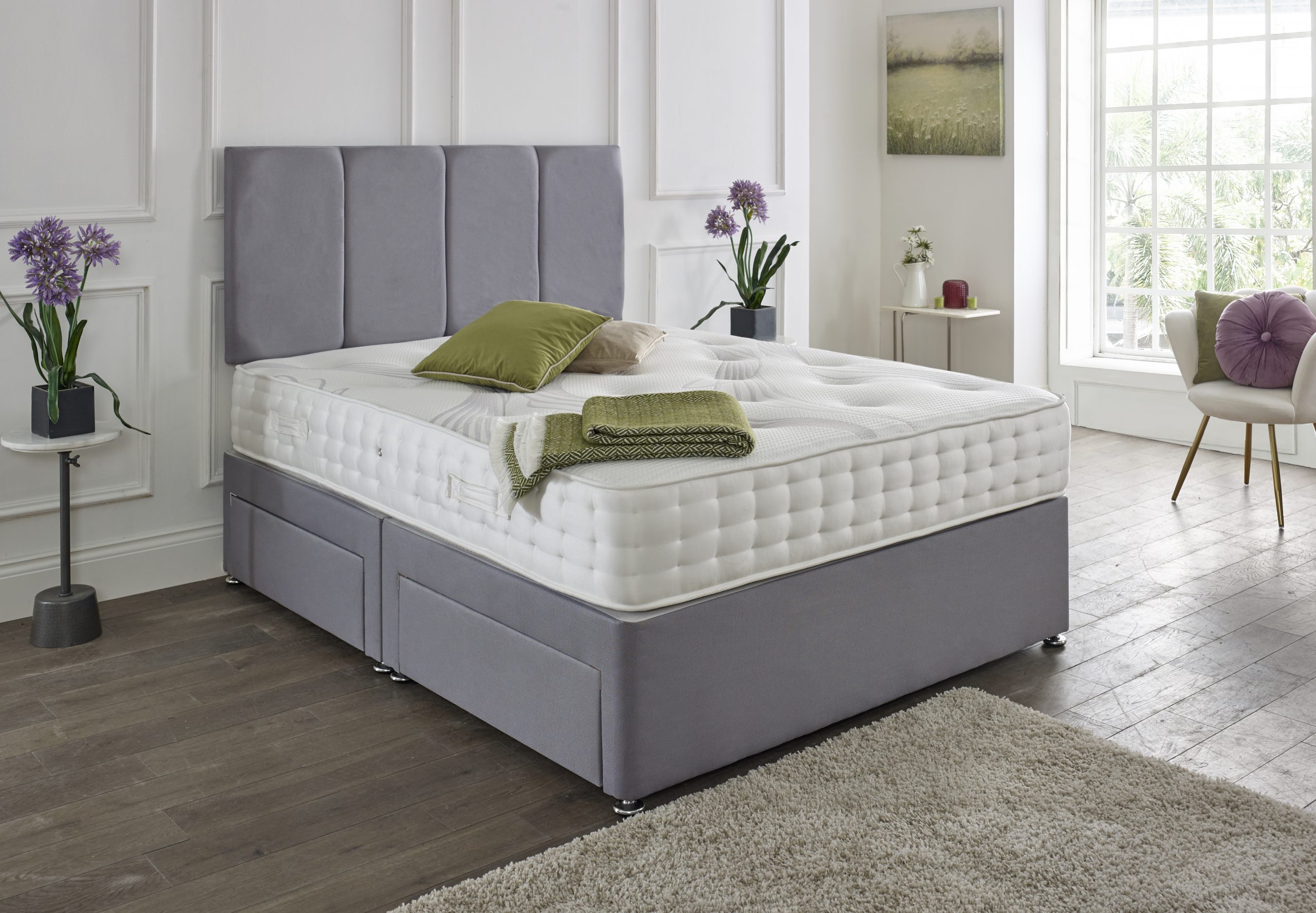 Beds.co.uk Naples Suede Divan Set with Matching Headboard & Choice of