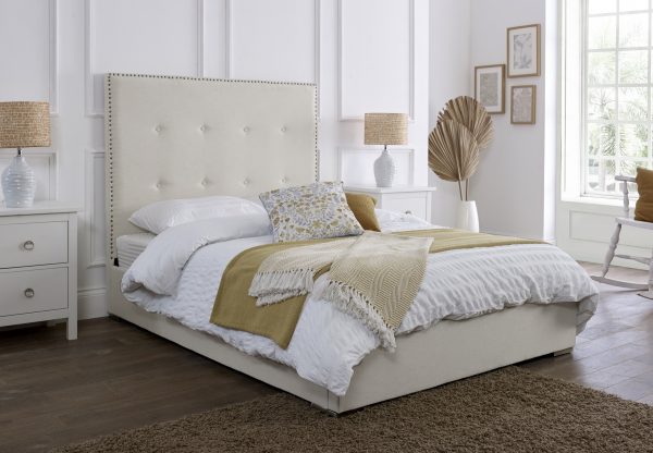 White cloth deals bed frame